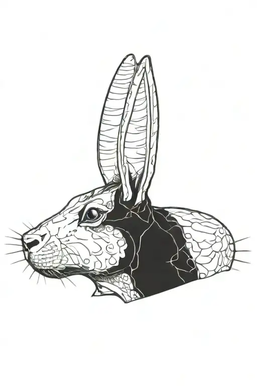 Satanic Rabbit With Horns