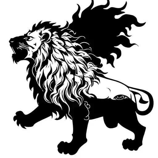 Lion And Warrior Standing