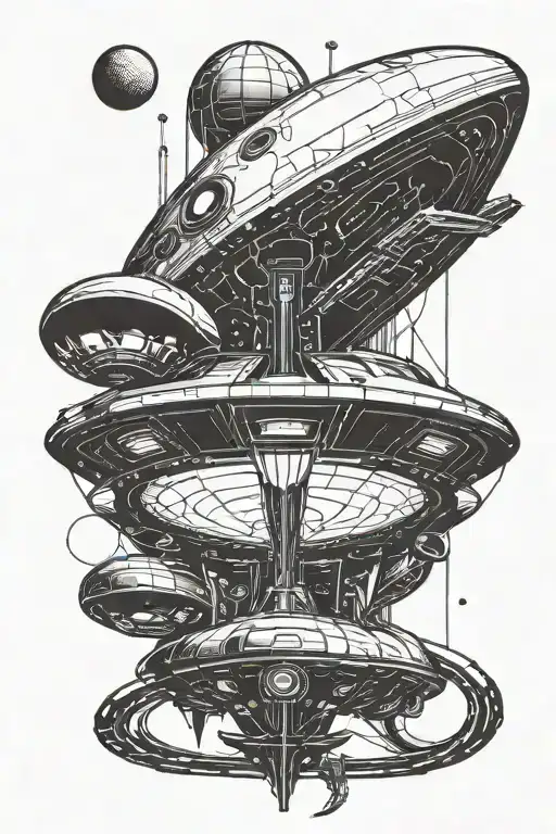 A Minimalistic Alien Spaceship With Futuristic Design