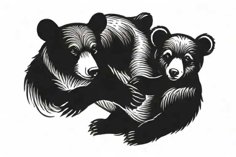 Bear And Mouse Holding Hands