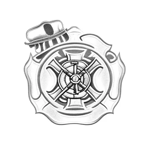 Firefighter Emblem With A Paramedic Symbo And Something For Girldriend