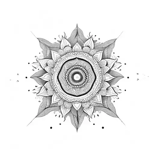 Mandala With A Sunflower In The Middle