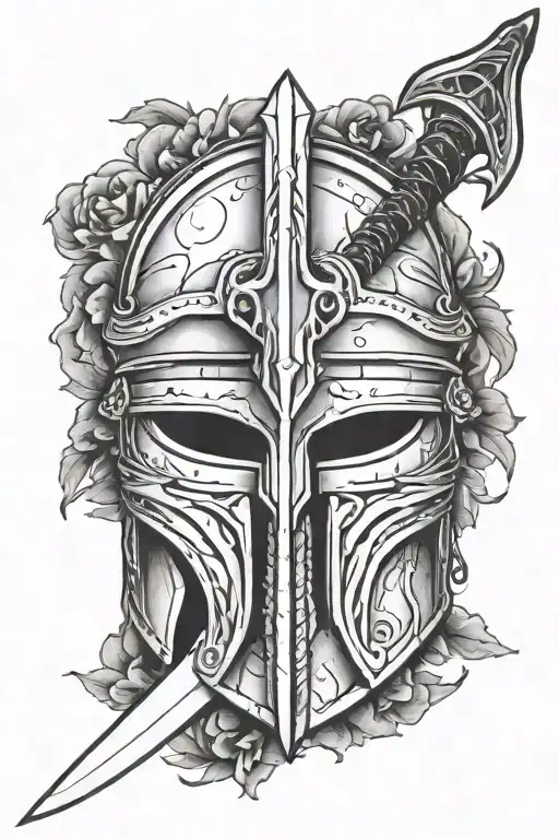 Gladiator Helmet With A Spirit Sword