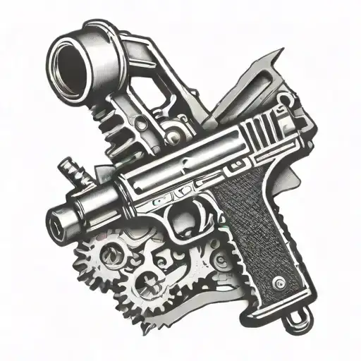 Combine A Wrench And Gun To Represent Mechanic And Gun Interests