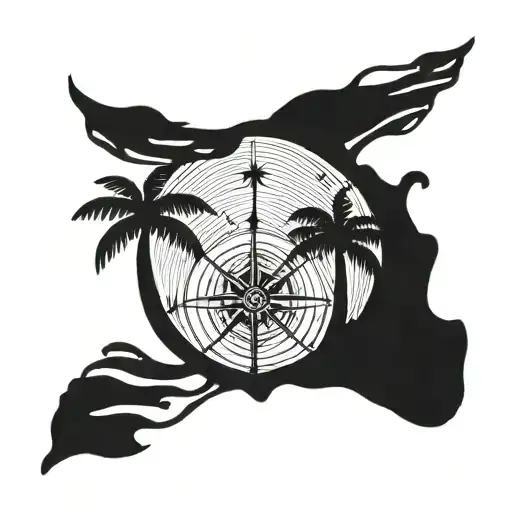 Compass Beach Palm Tree