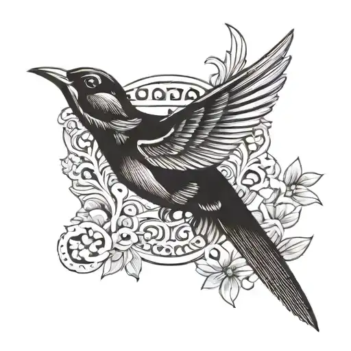 Swallow Bird And Greek Vase