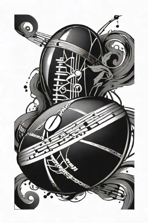 Combine A Rugby Ball With A Music Note To Represent Your Love For Both Sports And Music
