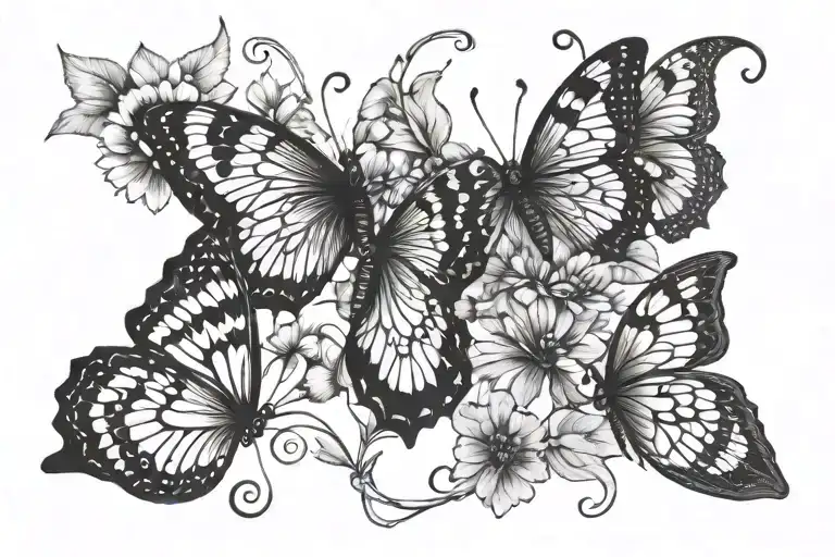 Butterflies On A Vine