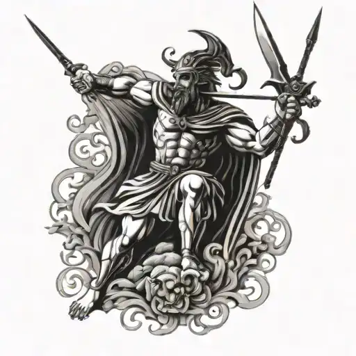 An Ancient Greek Warrior Battling A Mythical Creature From Mythology