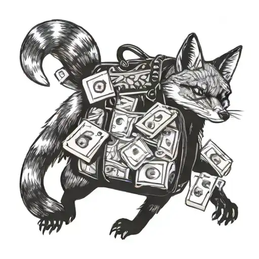 A Sneaky Fox Stealing A Bag Of Cash