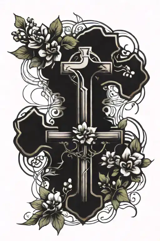 Lilac Irish Clattering Cross Tattoo Design Inspired