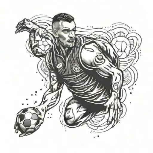 A Footballer With A Tattoo Of A Dog Paw Print On His Shoulder