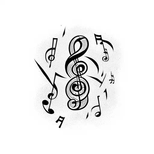 A Music Note Intertwined With A Winding Path