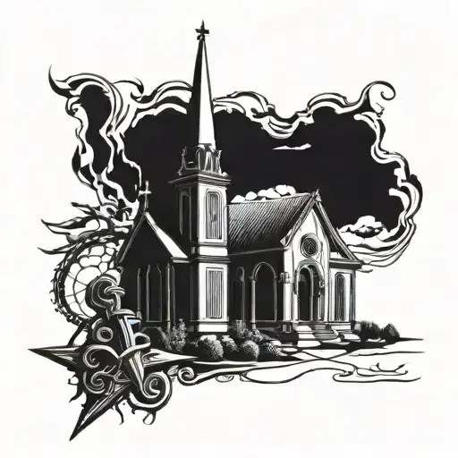 Goth Church With Dagger
