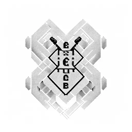 A Pixelated Dumbbell With The Word 'Strength' Written In Binary Code