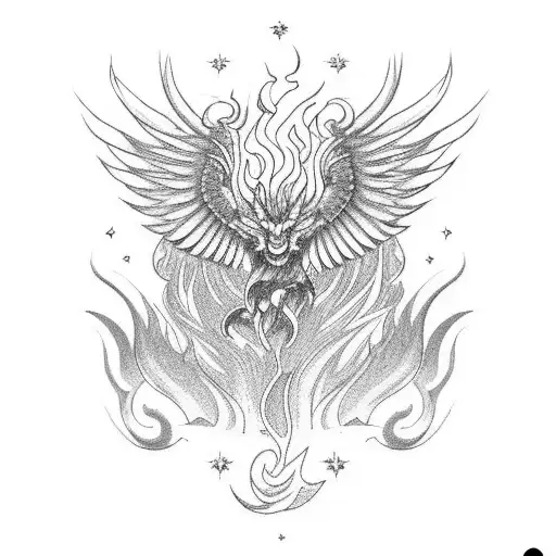 Aries Zodiac Sign With A Fiery Phoenix Rising From Its Flames