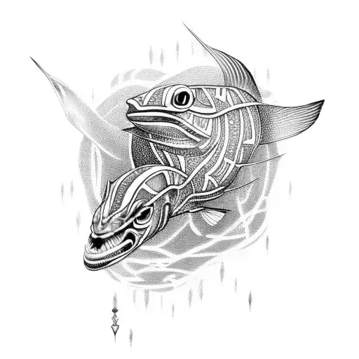 Ray Fish With Maori Dessign Forearm