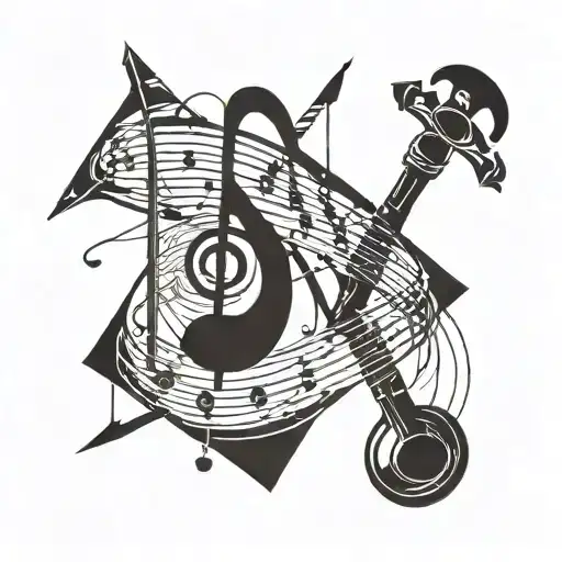 Musical Staff Made Of Dna Strands With Scissors And Scalpels As Notes