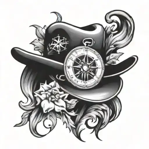 Cowboy Hat With Compass Inside