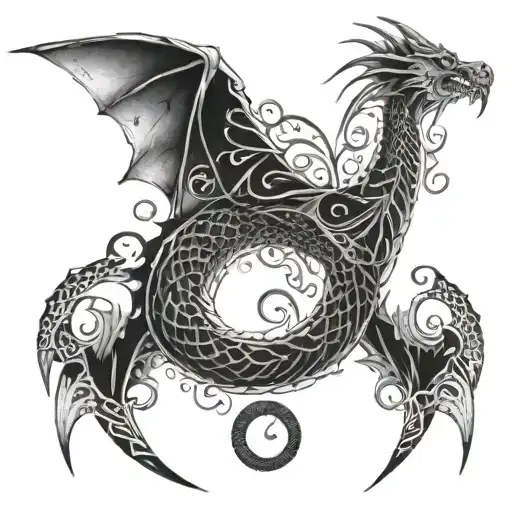Incorporate Patterns Into A Dragon And Serpent Themed Upper Back