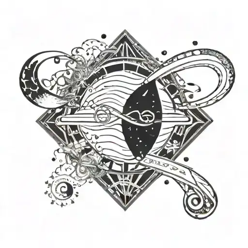 A Cosmic Infinity Symbol Incorporating The Dates Bnk 01051965 And 25052023