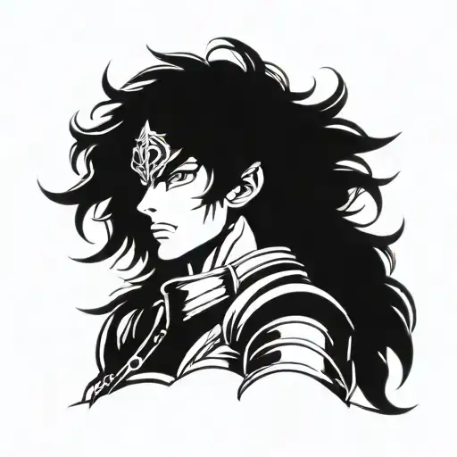 Combine Elements Of Saint Seiya Hyoga With A Celestial Background