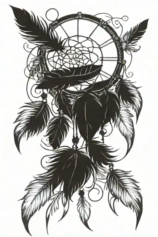 Dreamcatcher With Feathers Hanging