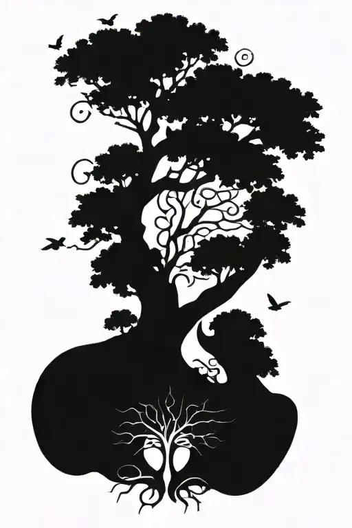 Celtic Family Tree Silhouette With A Breast Csn See His Hearth