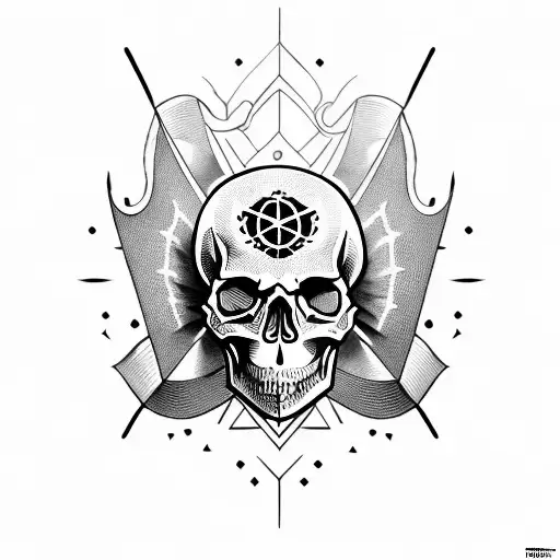 Skull With Symbol Of Anarchists