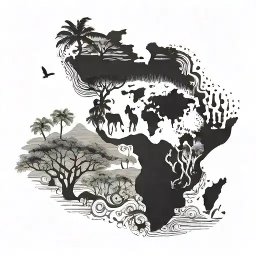 Map Of Africa With Kids Handprints Inside