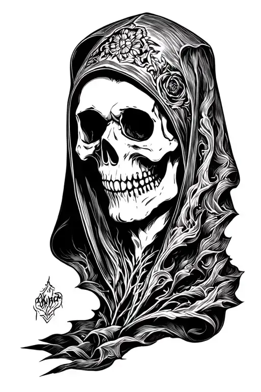 Hood Skull Face Smile Depression Dark