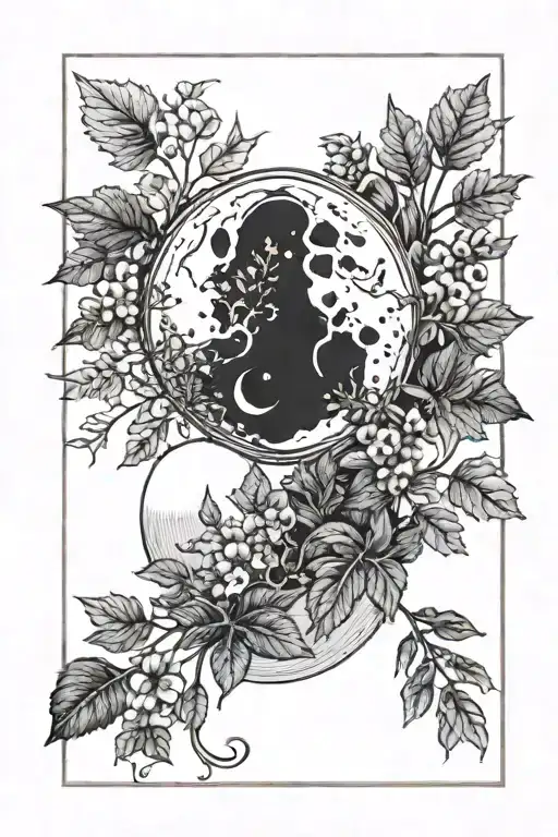 Moon And Plants Growing