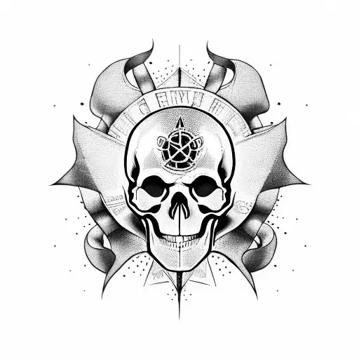 Skull With Symbol Of Anarchists