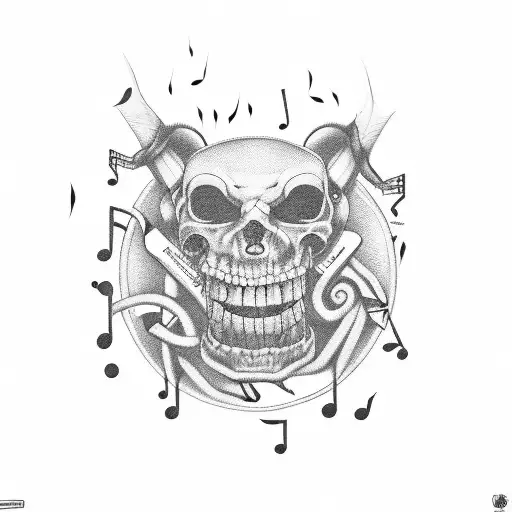 A Psychologist's Desk With Music Notes And Horror Movie References