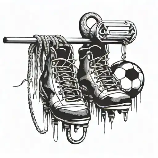 Football Boots Hanging On A Hook