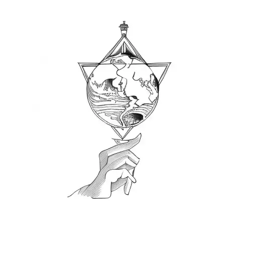 A Man With Features Of Greek Mythology Perfection Holding Planet Earth