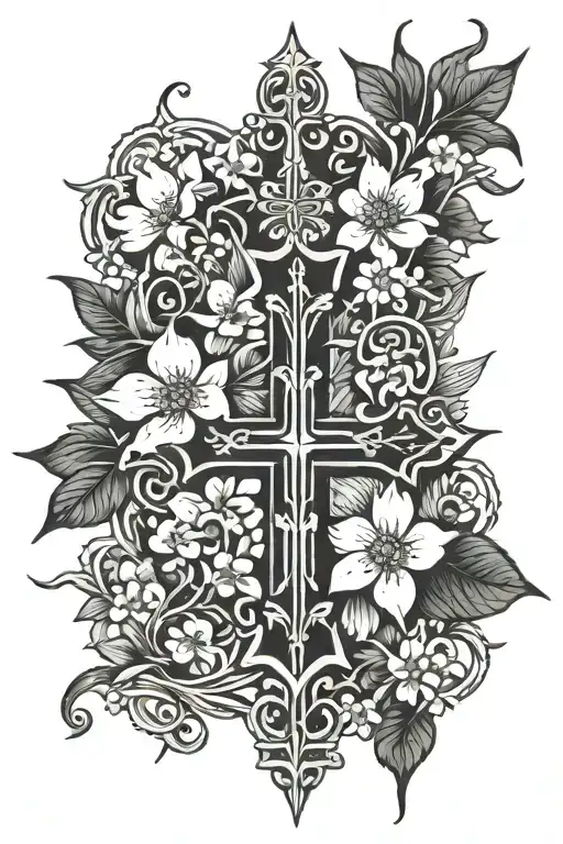 Christian Cross Dogwood Flowers Thorn Crown