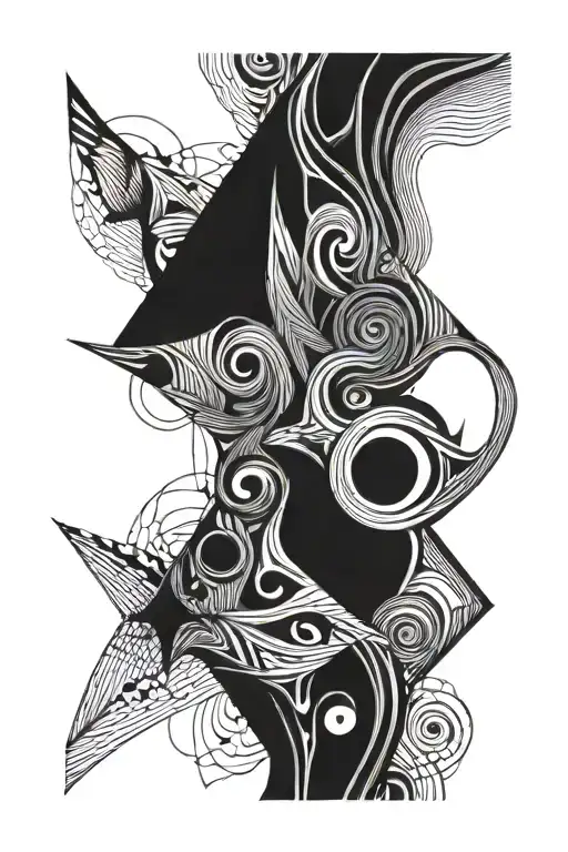 Abstract Tattoo On Shoulder