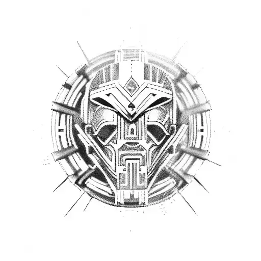 Aztec Futuristic Warrior Cyborg