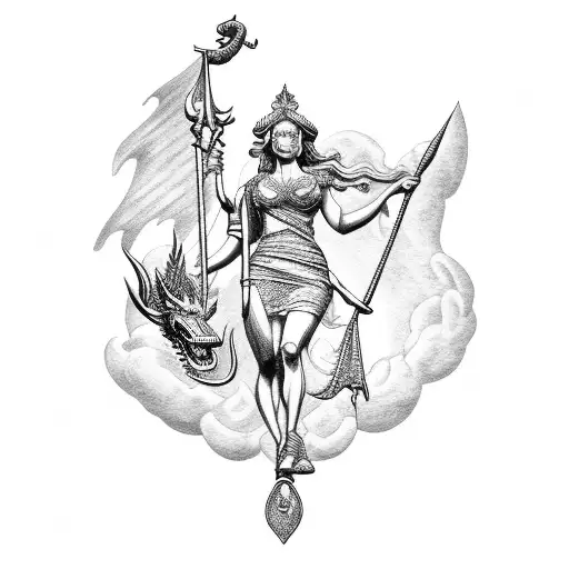 Lady Justice With Dragon