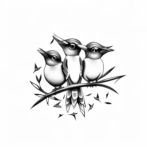 3 Little Birds Sitting And Singing