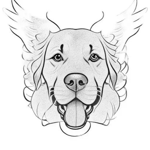 A Golden Retriever With Angel Wings Symbolizing Protection And Faith