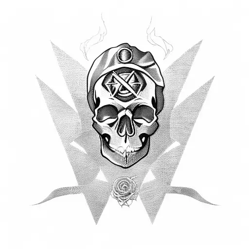 Skull With Symbol Of Anarchists