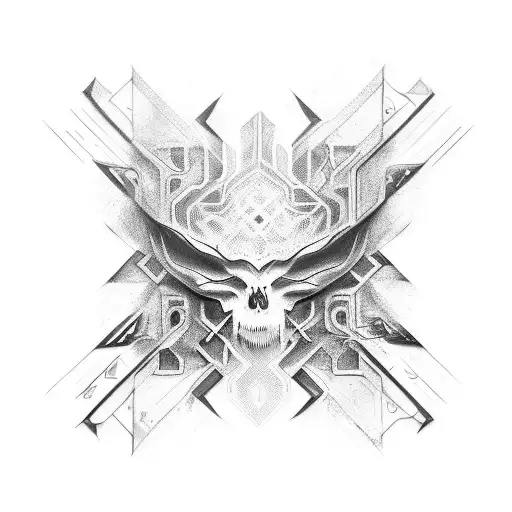 Cybersigil With Neotribal To Cover Tattoo Across Collarbone