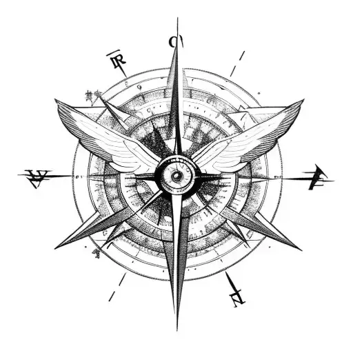 An Angel With No Halo Holding A Compass With Home As North