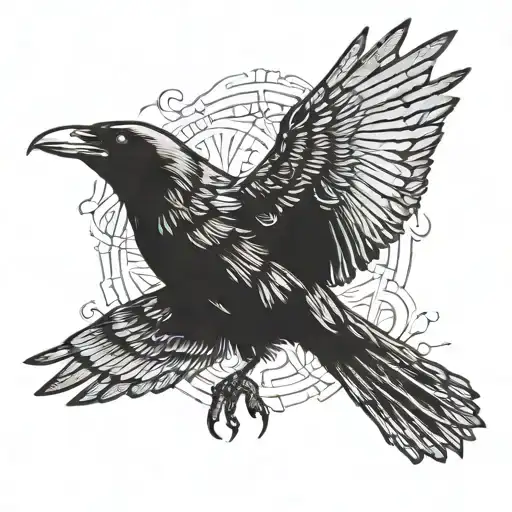 Crow Flying Top View