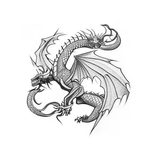 A Fierce Dragon Entangled In Jiu-jitsu Grappling Moves