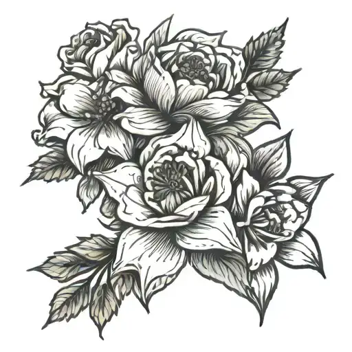 July August Birth Flower Bouquet