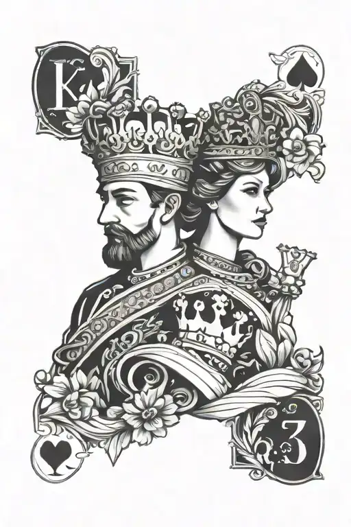 King And Queen Card Design Featuring
