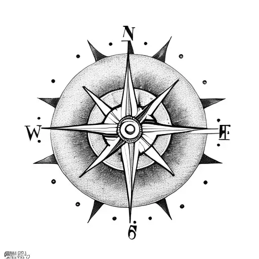 Sun With Compass And Clock
